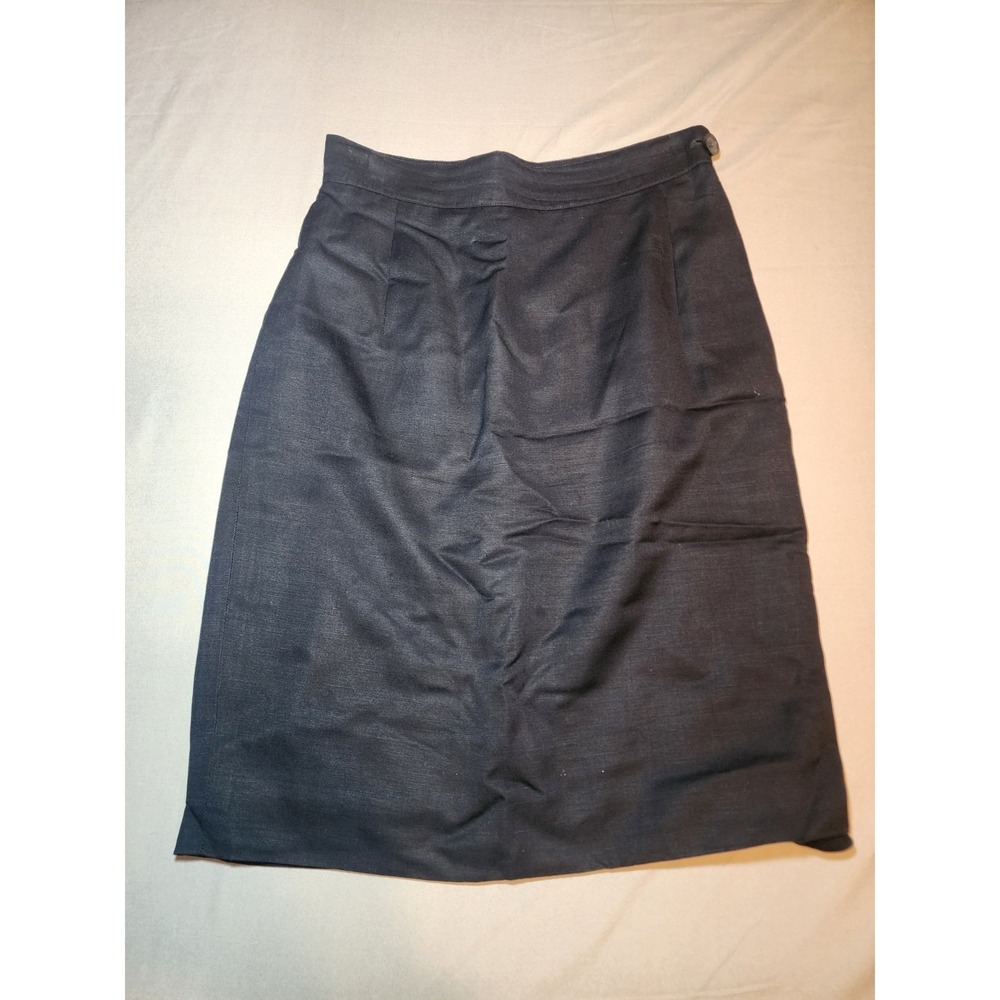 Vintage Maleta Claude Montana Paris Womens Pencil Skirt Black Lined Size 6